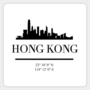 HONG KONG CHINA BLACK SILHOUETTE SKYLINE ART Magnet